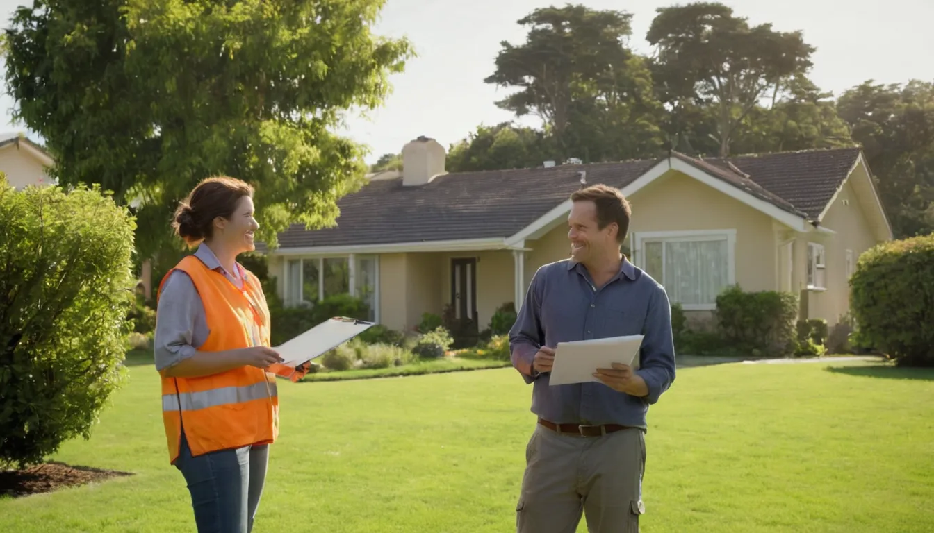 A homeowner reviewing a tree removal quote with a provider in Green
